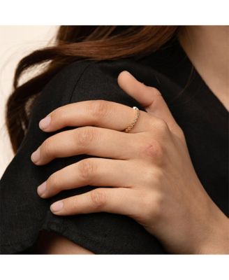 Thin Crystal Band Ring, Minimalist, Dainty, Stackable