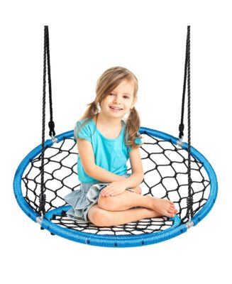 Costway Spider Web Chair Swing w/ Adjustable Hanging Ropes Kids Play ...