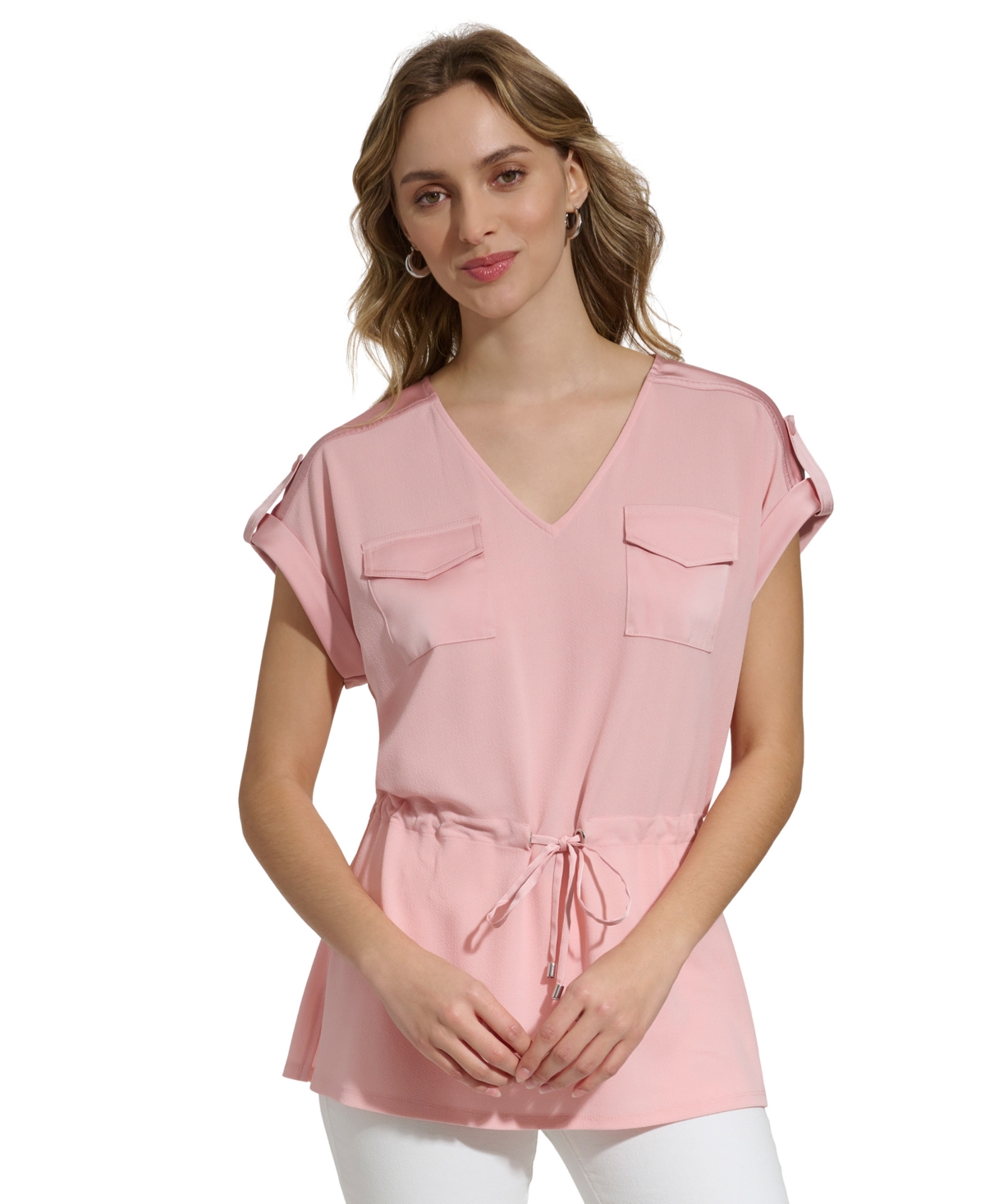 Calvin Klein Women's Short-Sleeve Drawstring Top