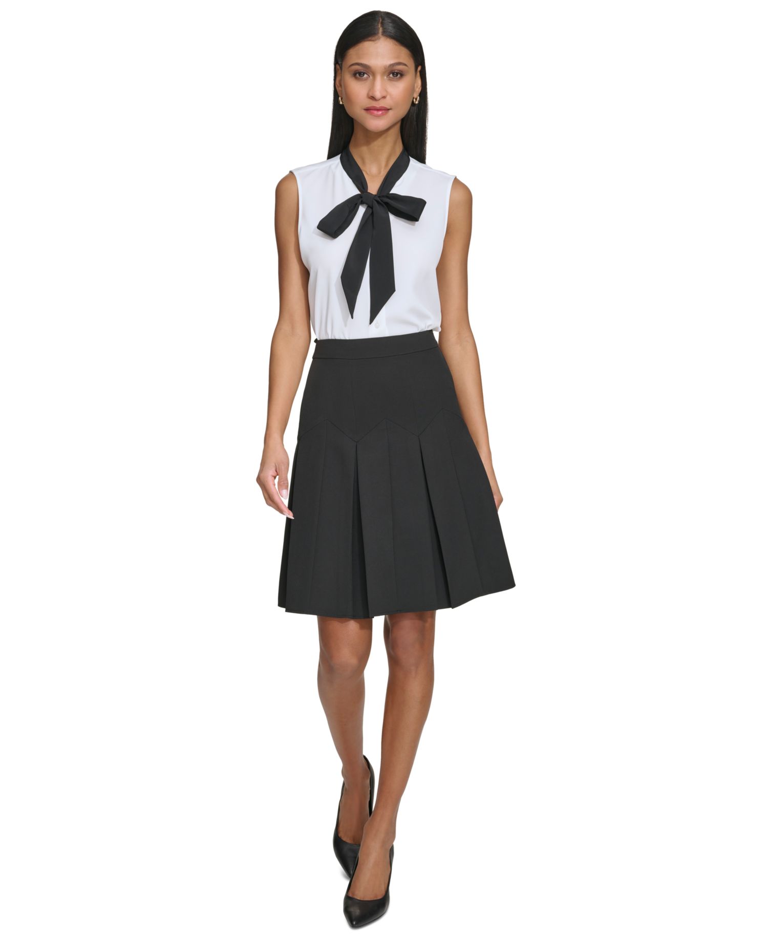Karl Lagerfeld Petite Pleated Skirt