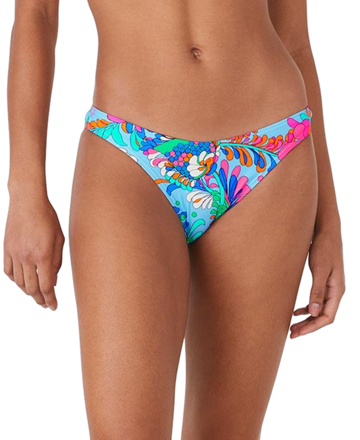 Shop Kate Spade Women's Printed High-leg Bikini Bottoms In Spring Water