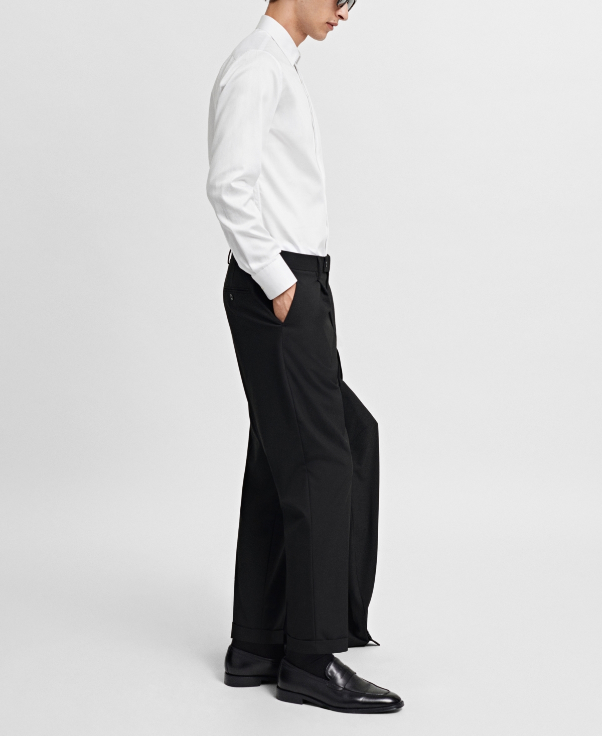 Shop Mango Men's 100% Cotton Slim-fit Dress Shirt In White