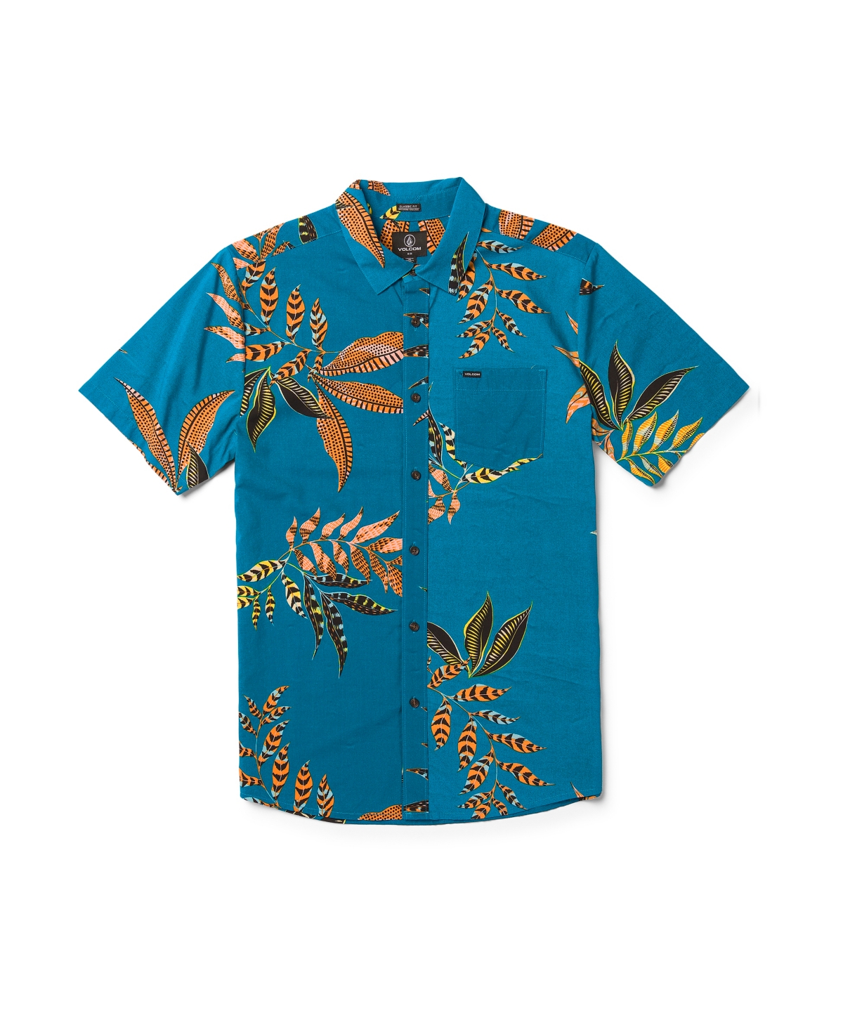 Men's Paradiso Floral Short Sleeve Shirt - Ocean Teal