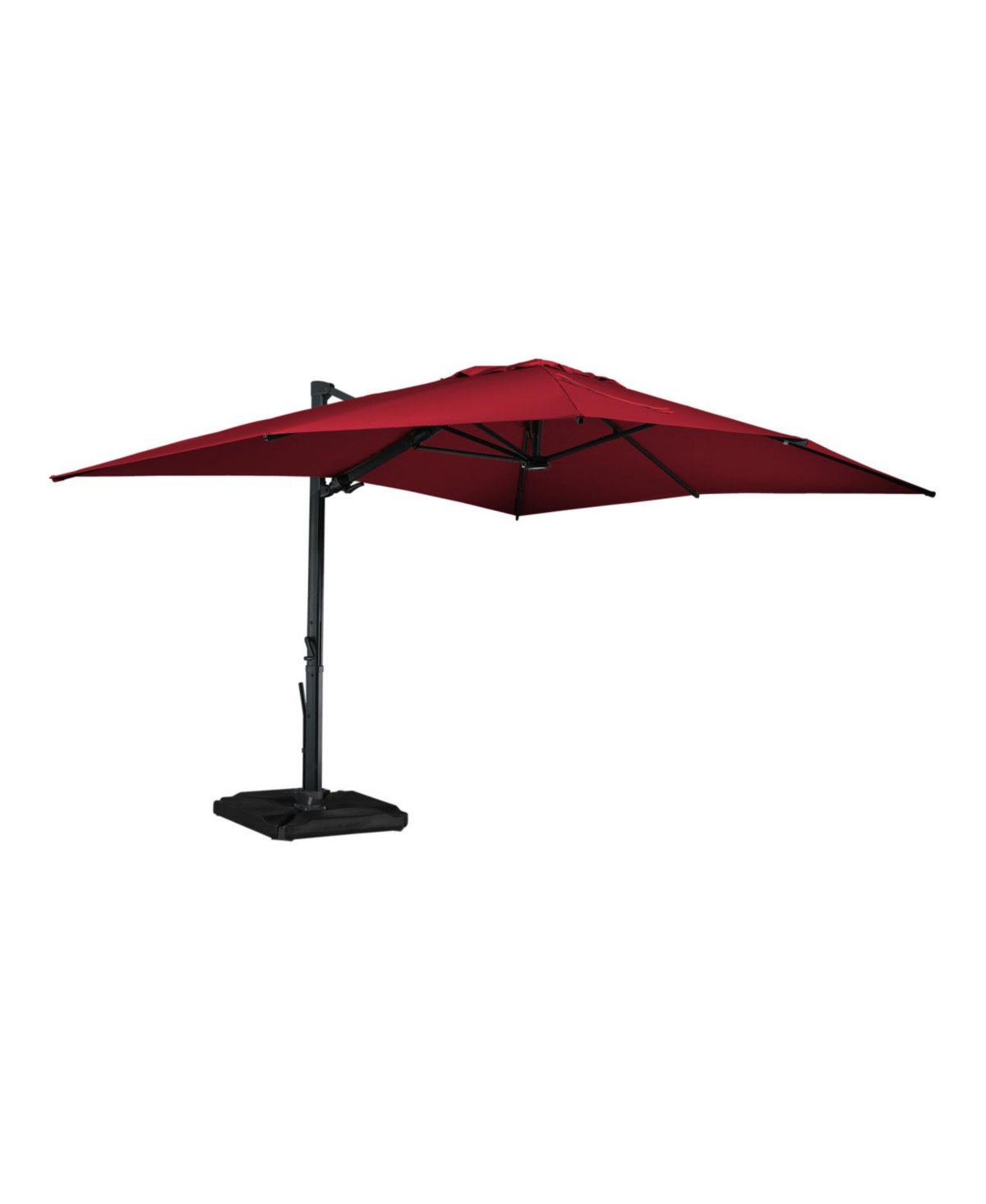 13ft Square Solar Led Offset Cantilever Patio Umbrella for Outdoor Shade - Gray