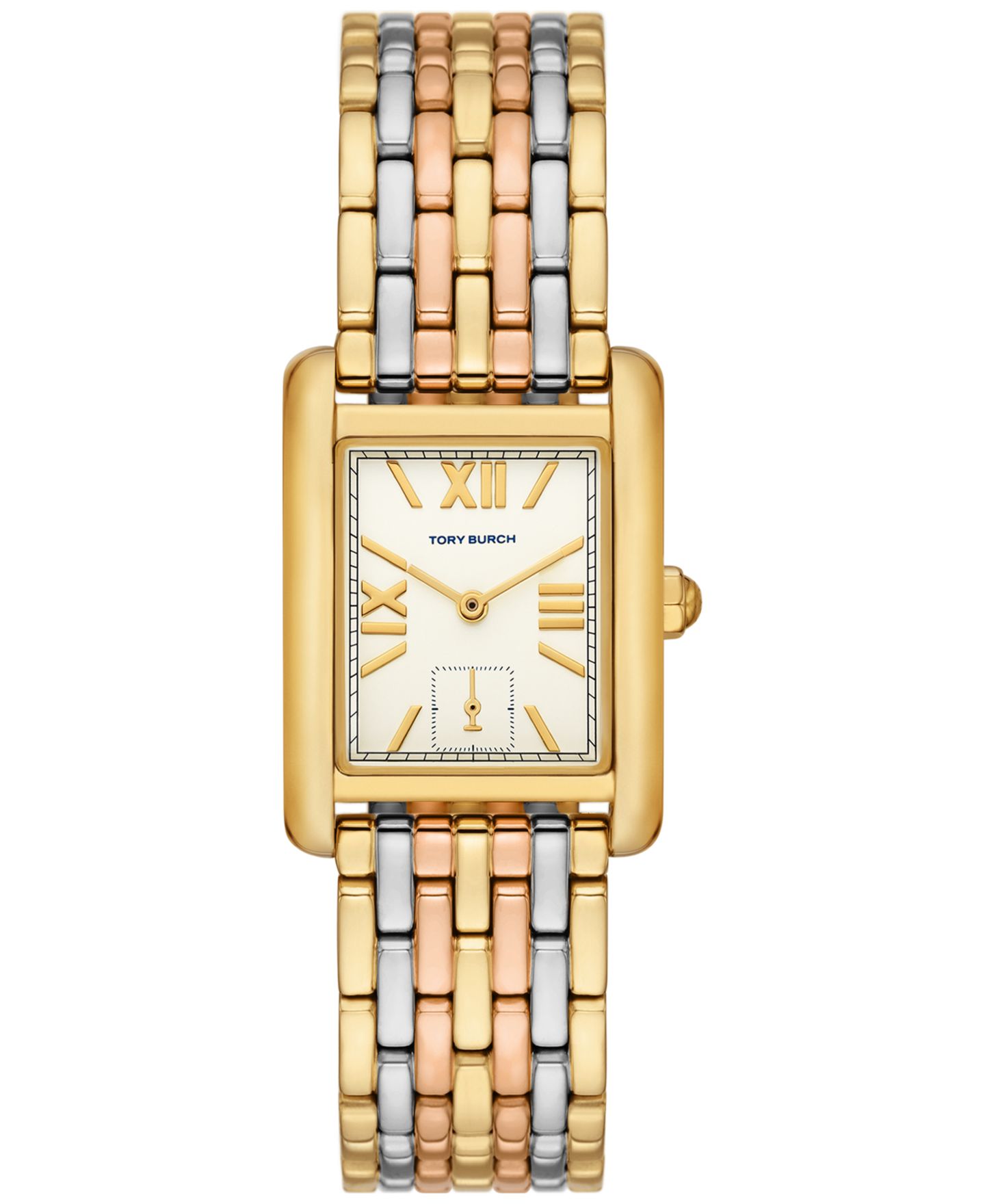 Женские часы Tory Burch The Eleanor Tri-Tone Stainless Steel Bracelet Watch 25mm — фото 1