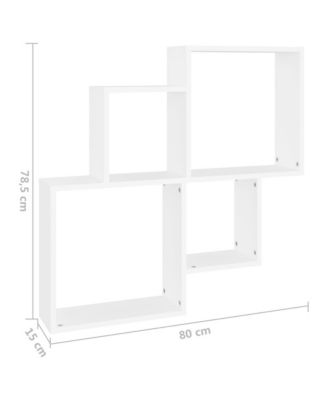 Wall Cube Shelf White 31.5"x5.9"x30.9" Engineered Wood