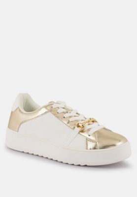 Women Nemo Contrasting Metallic Faux Leather Sneakers