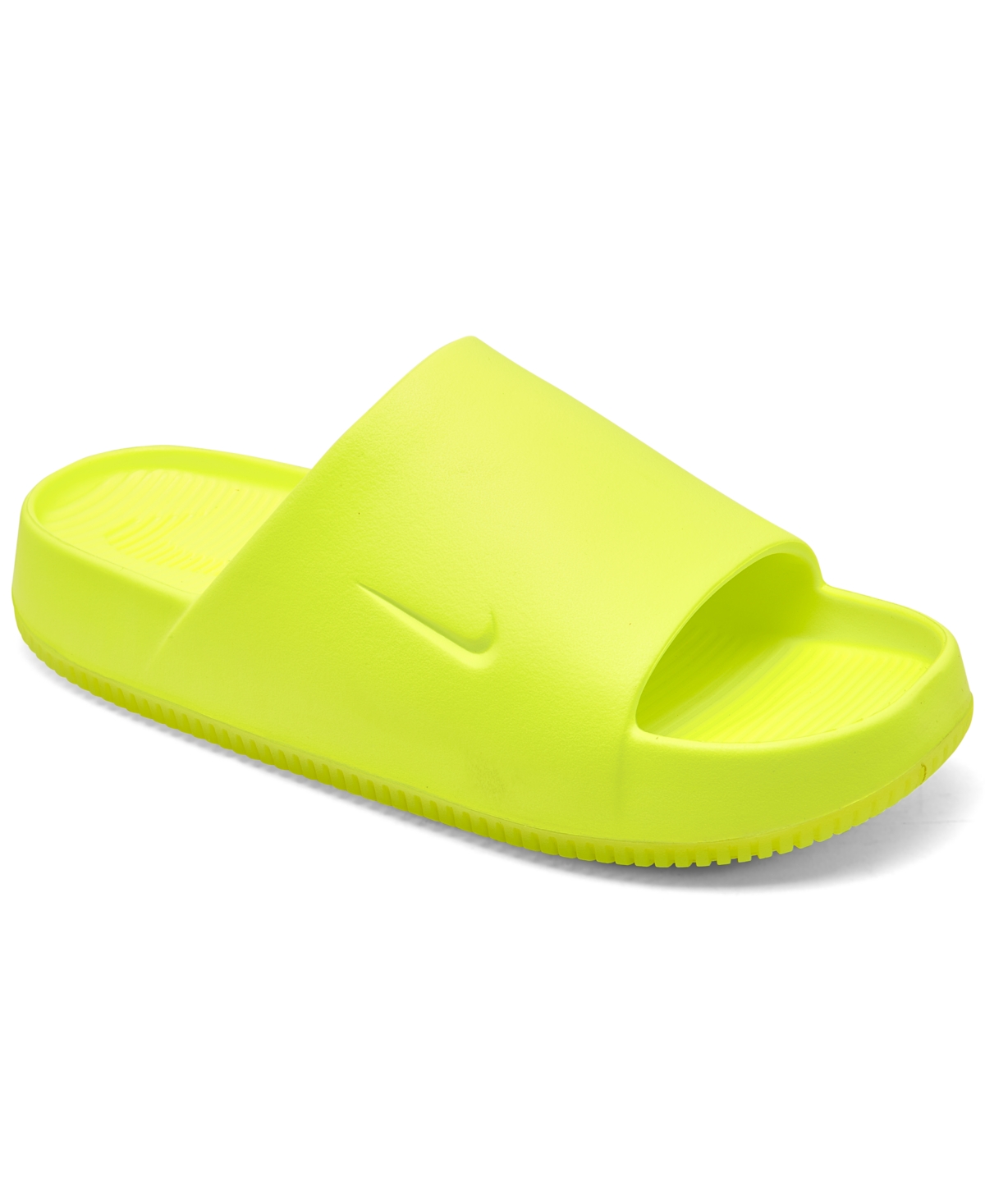 Shop Nike Men's Calm Slide Sandals From Finish Line In Volt