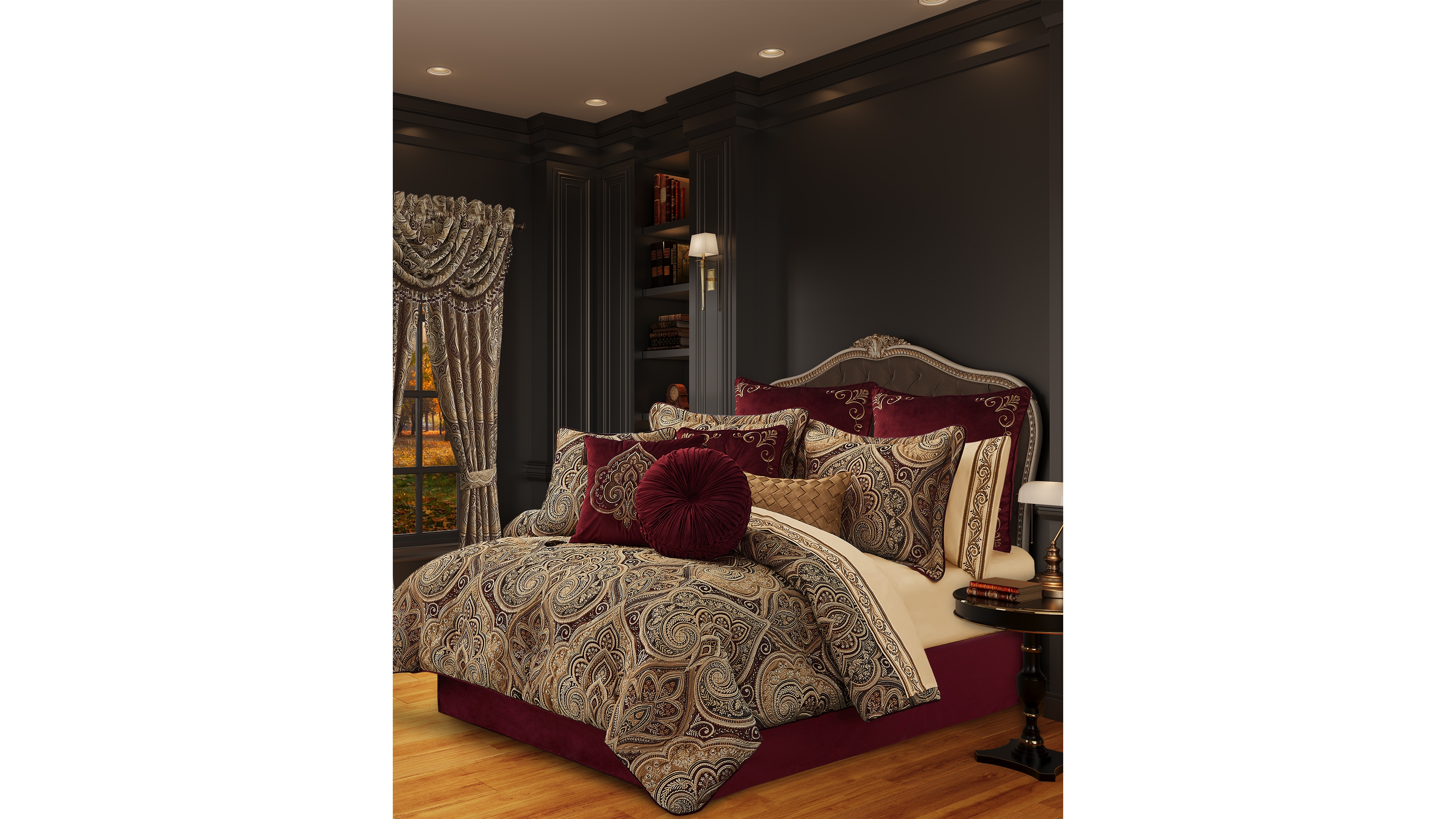 Five Queens Court Bordeaux 4 Pc. Comforter Set, Queen