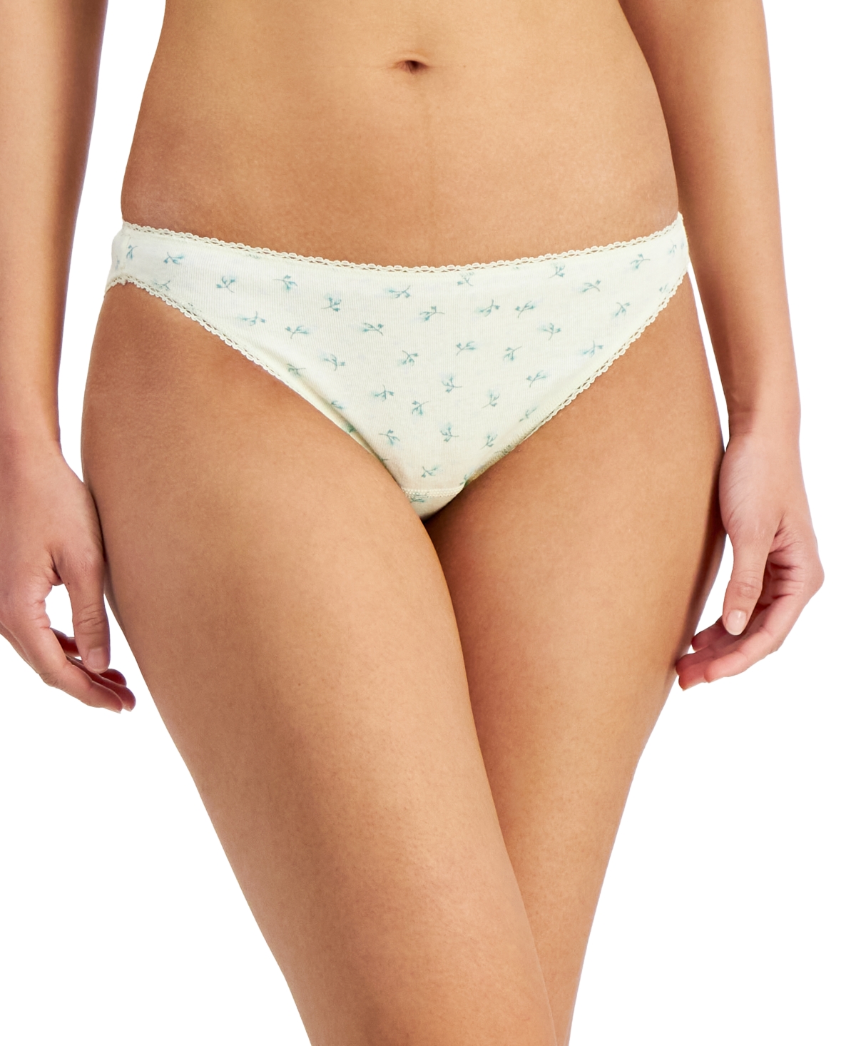 Charter Club Women's Everyday Cotton Bikini Underwear, Created For Macy's In Dotted Flower