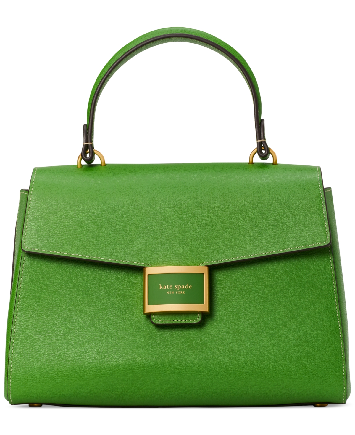 Shop Kate Spade Katy Textured Leather Small Top Handle In Ks Green