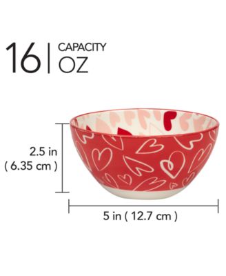 Valentine's Day Bowls, Set of 6