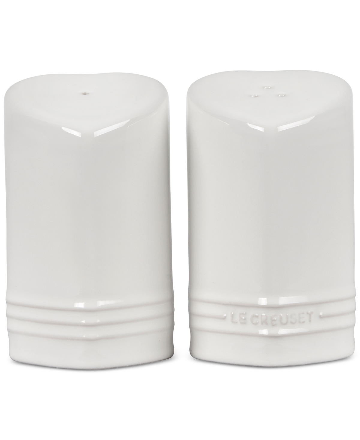 Le Creuset Stoneware Figural Heart Salt and Pepper Shakers, Set of 2