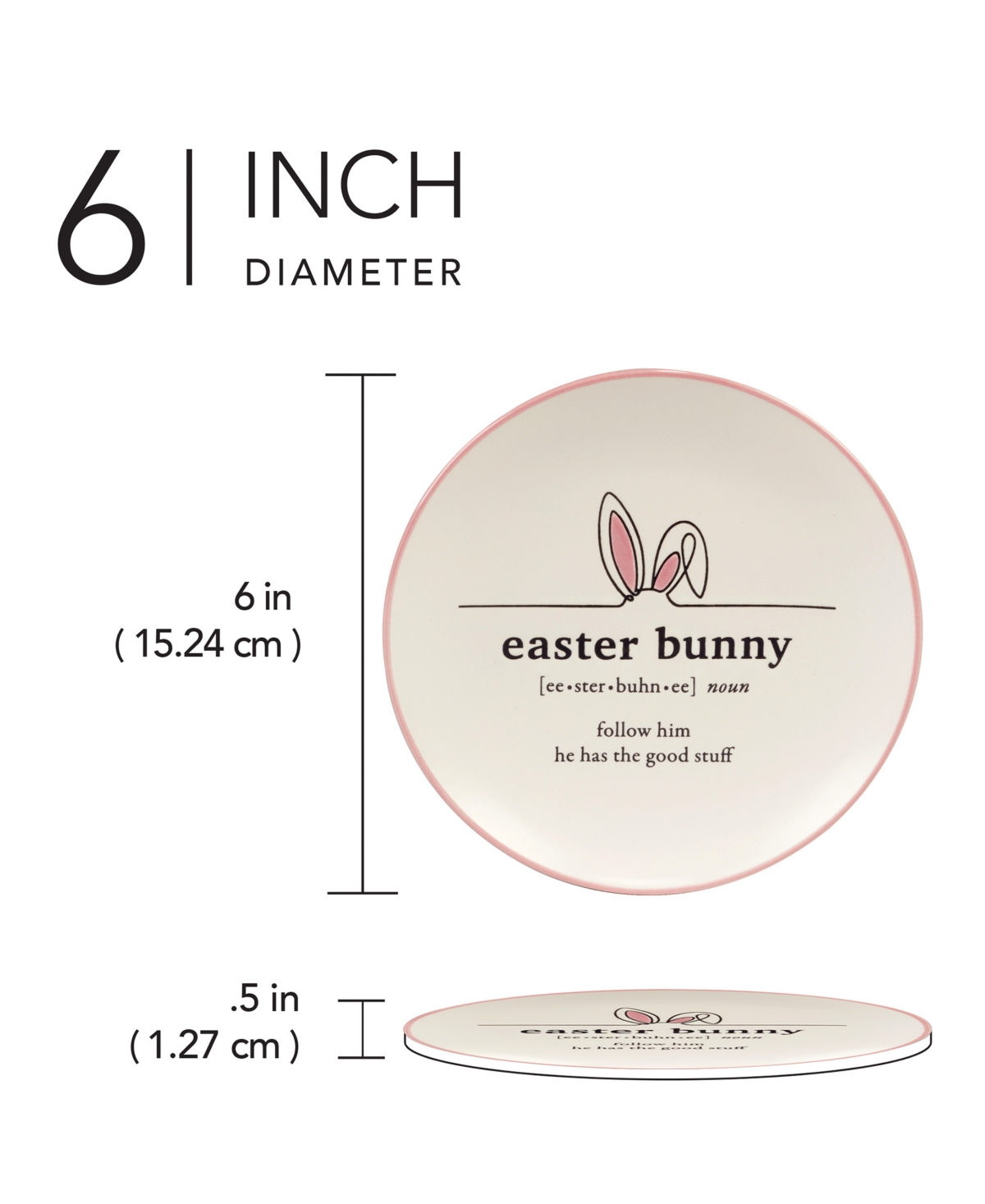 Certified International Easter Words Canape Plates, Set Of 4 In Pink