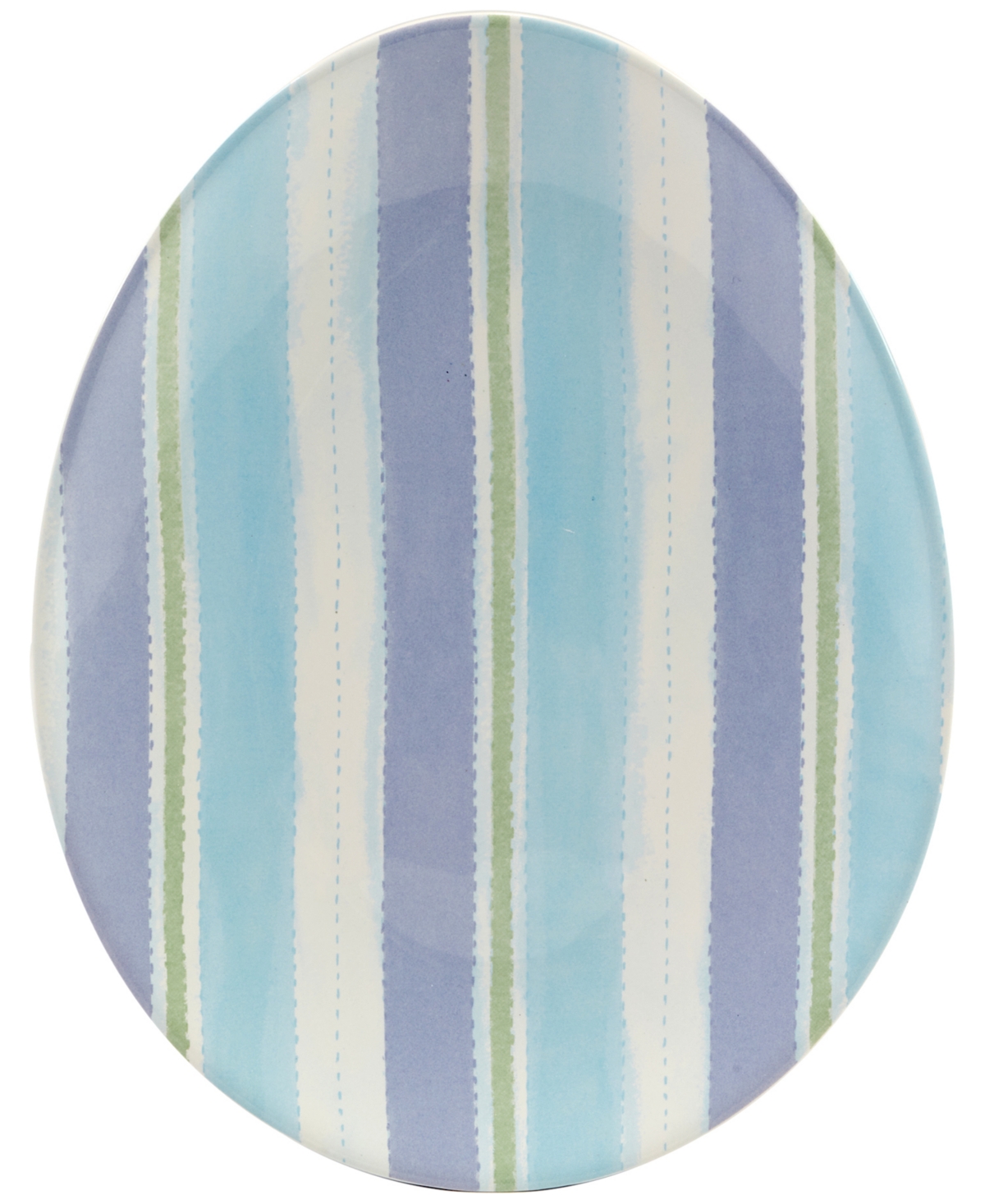 Shop Certified International Easter Egg-shaped Plates, Set Of 4 In Blue