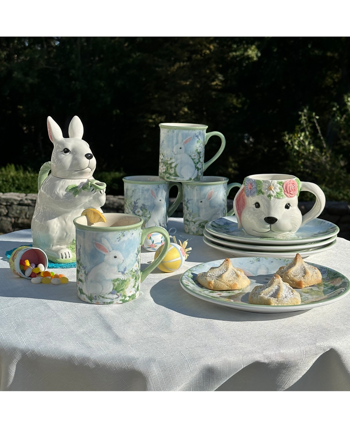 Certified International Set Of 4 Easter Morning Dessert Plates In Blue