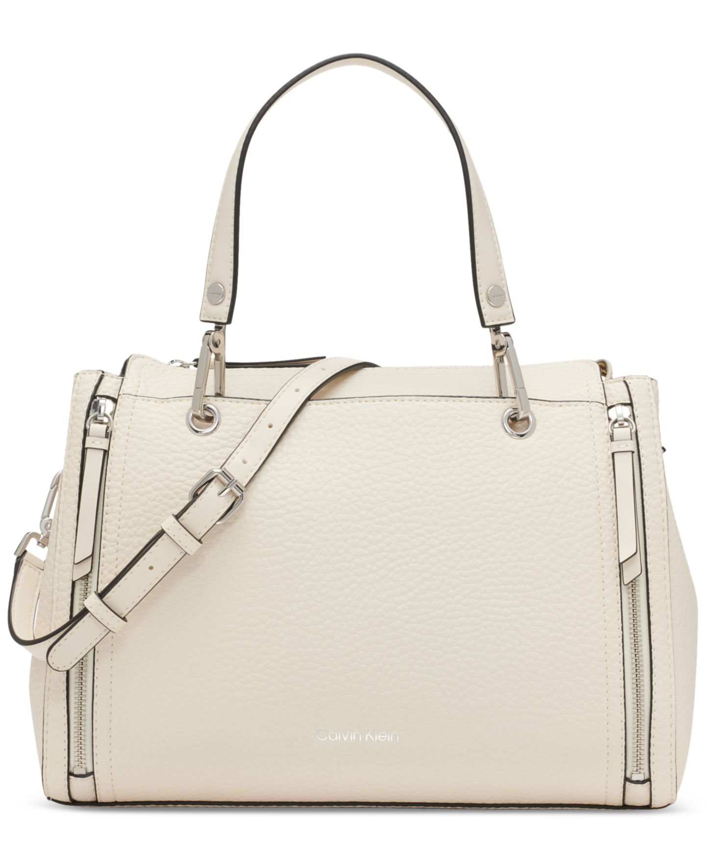 Женская сумка Calvin Klein Garnet Triple Compartment Top Zipper Satchel, цвет: Белый — фото 1