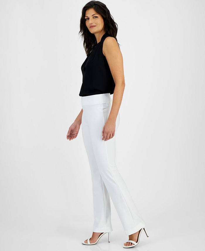 Pantalon Ankle Charter Club Blanc – Taille Plus 14W, Effet Ventre Plat, Neuf