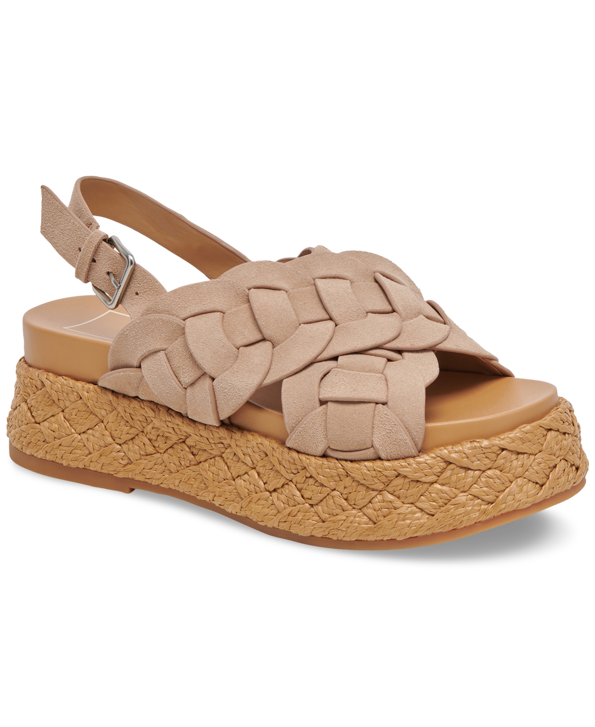Shop Dolce Vita Women's Winder Woven Slingback Sandals In Camel Suede