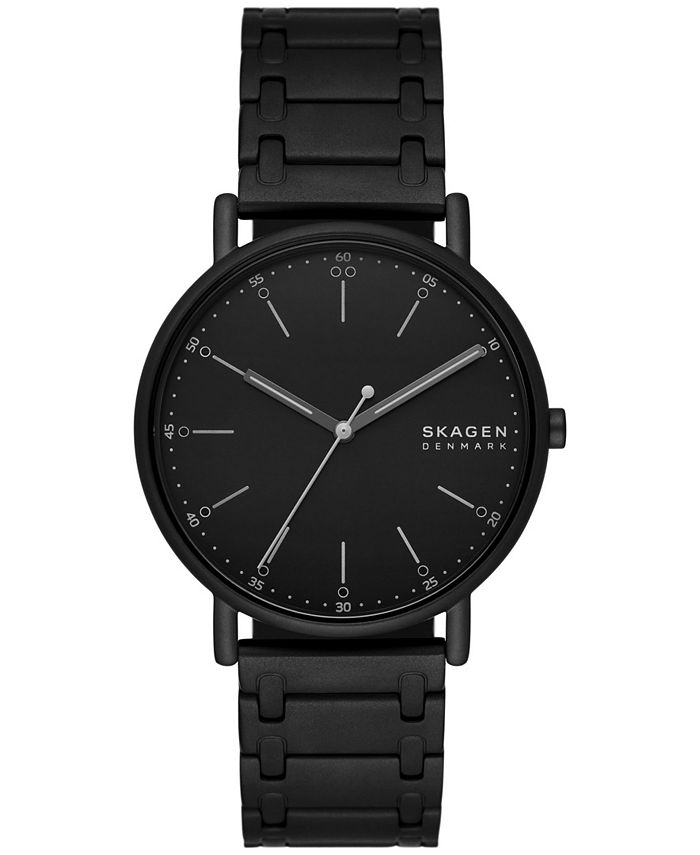 Skagen Men s Signatur Three Hand Black Stainless Steel Watch 40mm