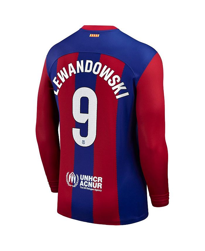 Nike Men's Robert Lewandowski Royal Barcelona 2023/24 Home Replica Long ...