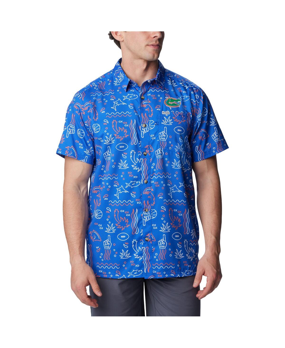 Shop Columbia Men's  Royal Florida Gators Super Slack Tide Omni-wick Button-up Shirt
