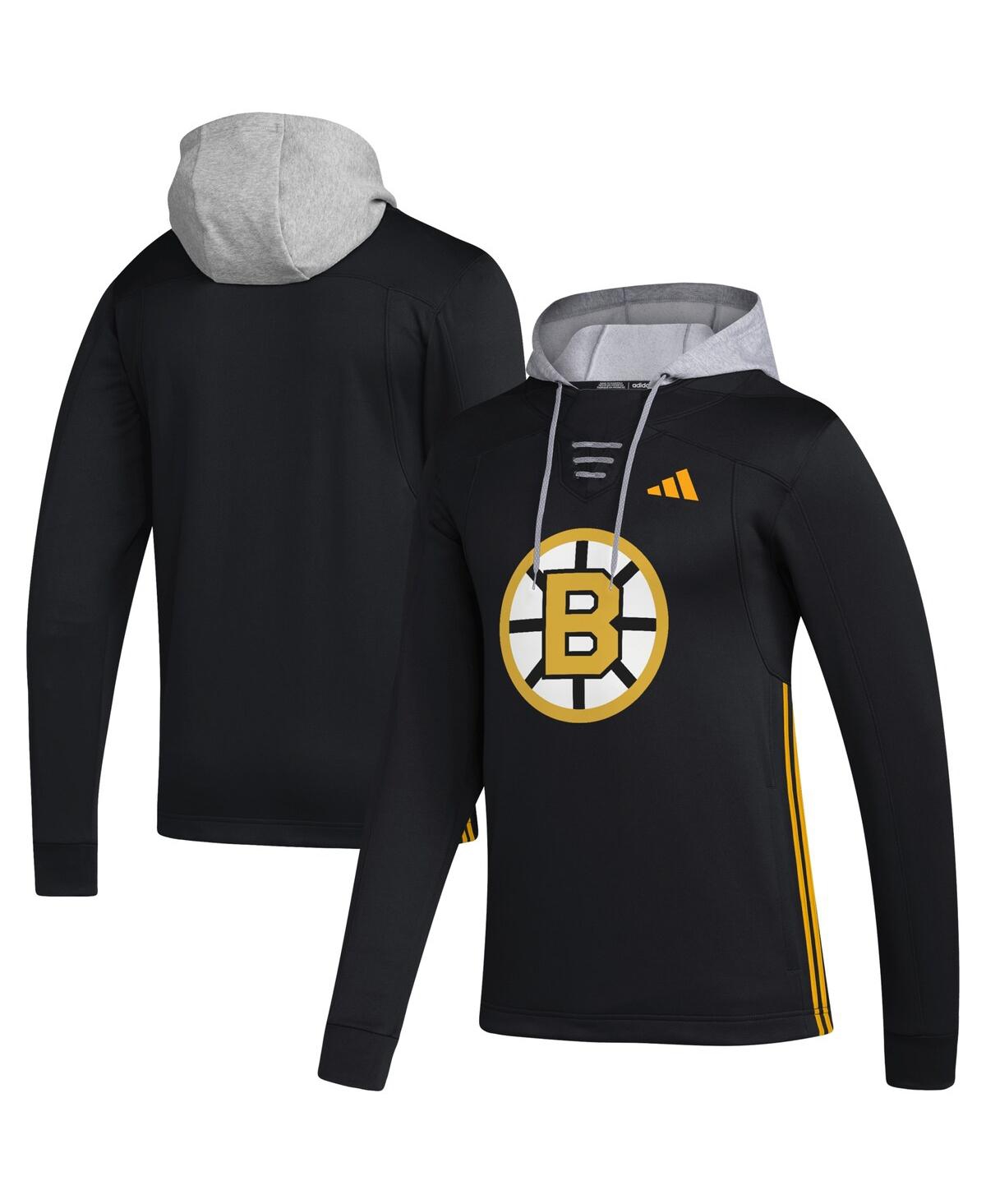 Shop Adidas Originals Men's Adidas Black Boston Bruins Refresh Skate Lace Aeroready Pullover Hoodie
