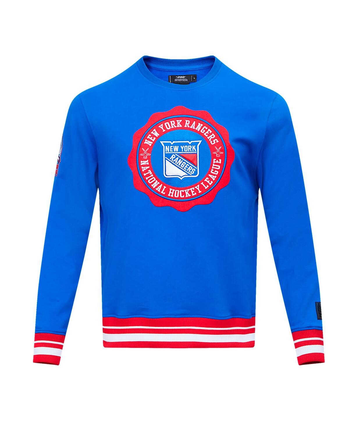 Shop Pro Standard Men's  Blue New York Rangers Crest Emblem Pullover Sweatshirt