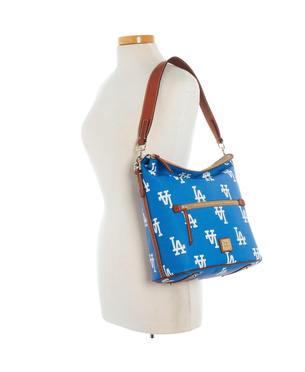 Shop Dooney & Bourke Women's  Los Angeles Dodgers Sporty Monogram Large Purse In Blue