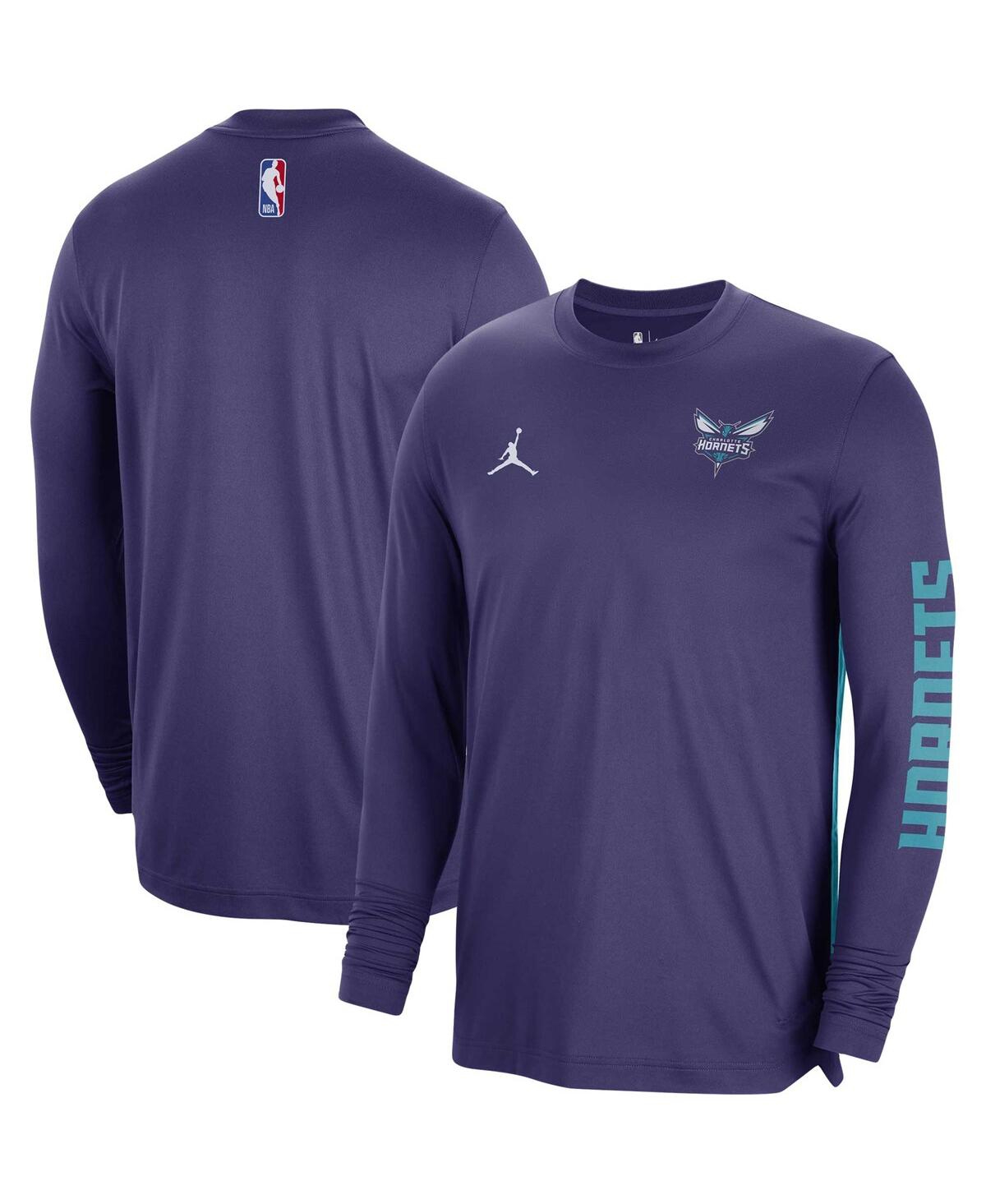 Jordan Men's And Women's  Purple Charlotte Hornets 2023/24 Authentic Pregame Long Sleeve Shooting Shi