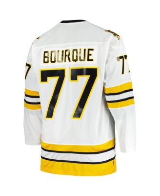 Men's Ray Bourque White Boston Bruins Big and Tall Captain Patch Blue Line Player Jersey