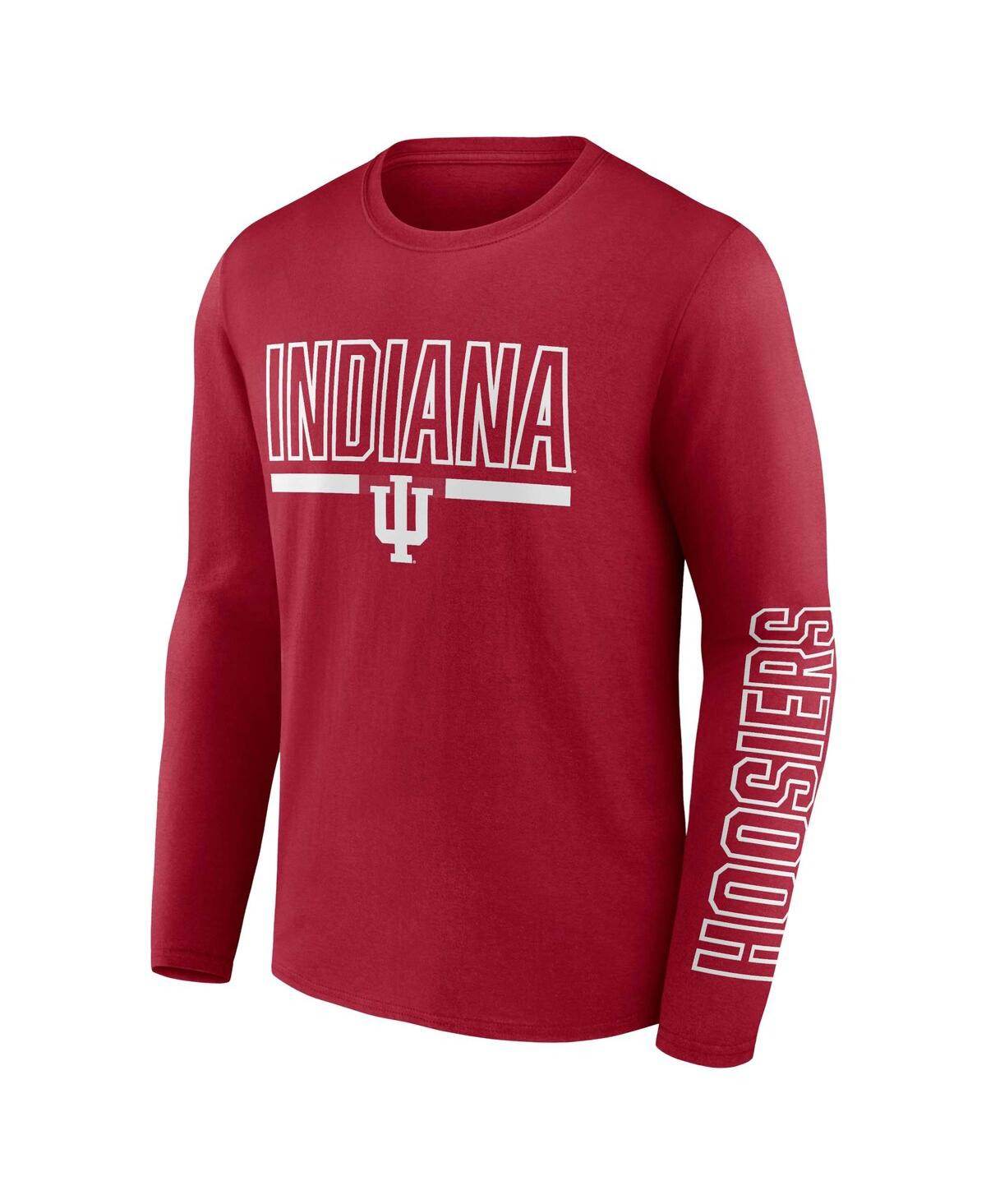 Shop Profile Men's  Crimson Indiana Hoosiers Big And Tall Two-hit Graphic Long Sleeve T-shirt