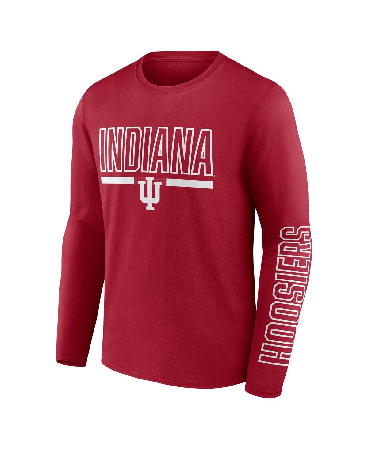 Men's ProfileIndiana Hoosiers Big and Tall Two-Hit Graphic Long Sleeve T-shirt - Crimson