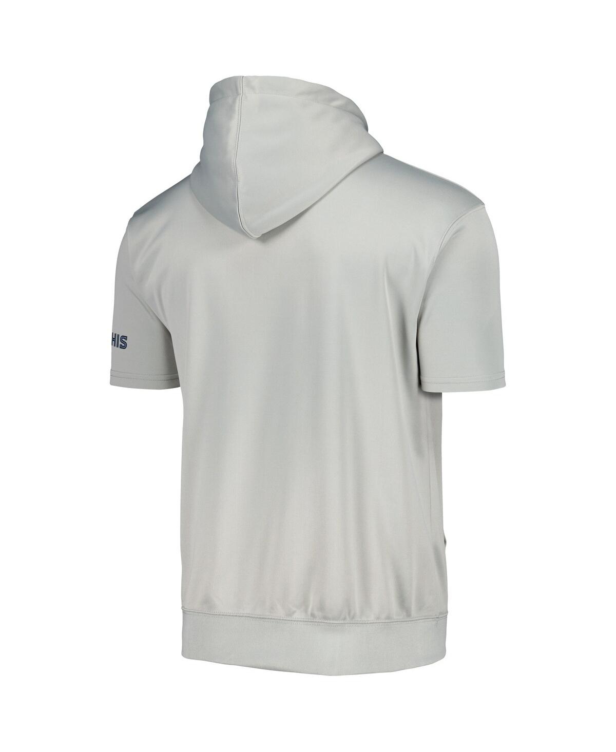 Fanatics Men's  Silver, Light Blue Memphis Grizzlies Short Sleeve Pullover Hoodie In Silver,light Blue