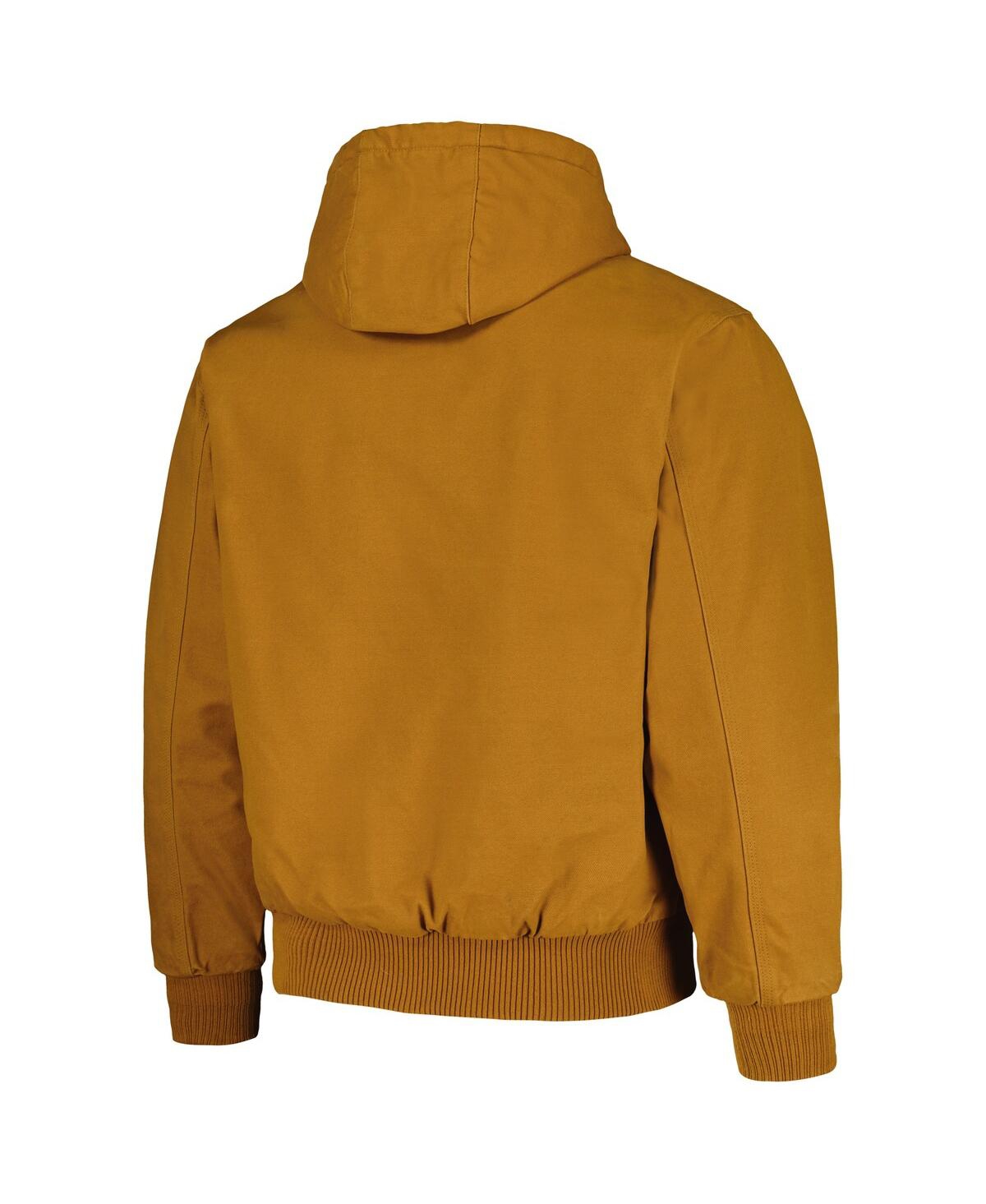 DUNBROOKE MEN'S DUNBROOKE BROWN BOSTON RED SOX DAKOTA WORK FULL-ZIP HOODIE JACKET 