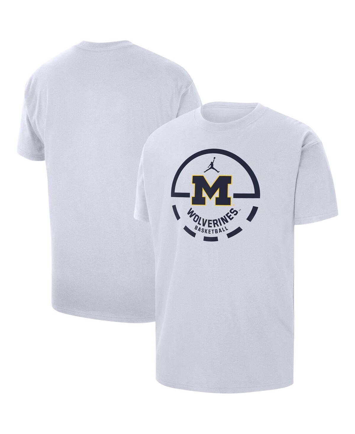 Jordan Men's  White Michigan Wolverines Free Throw Basketball T-shirt
