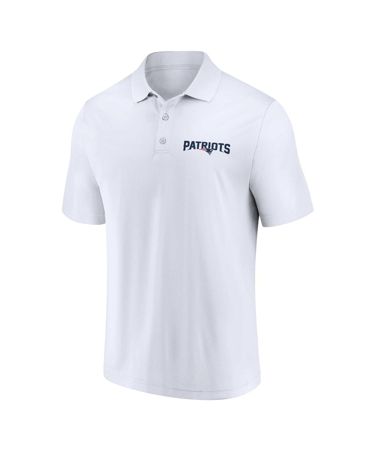 Shop Fanatics Men's  White, Navy New England Patriots Lockup Two-pack Polo Shirt Set In White,navy