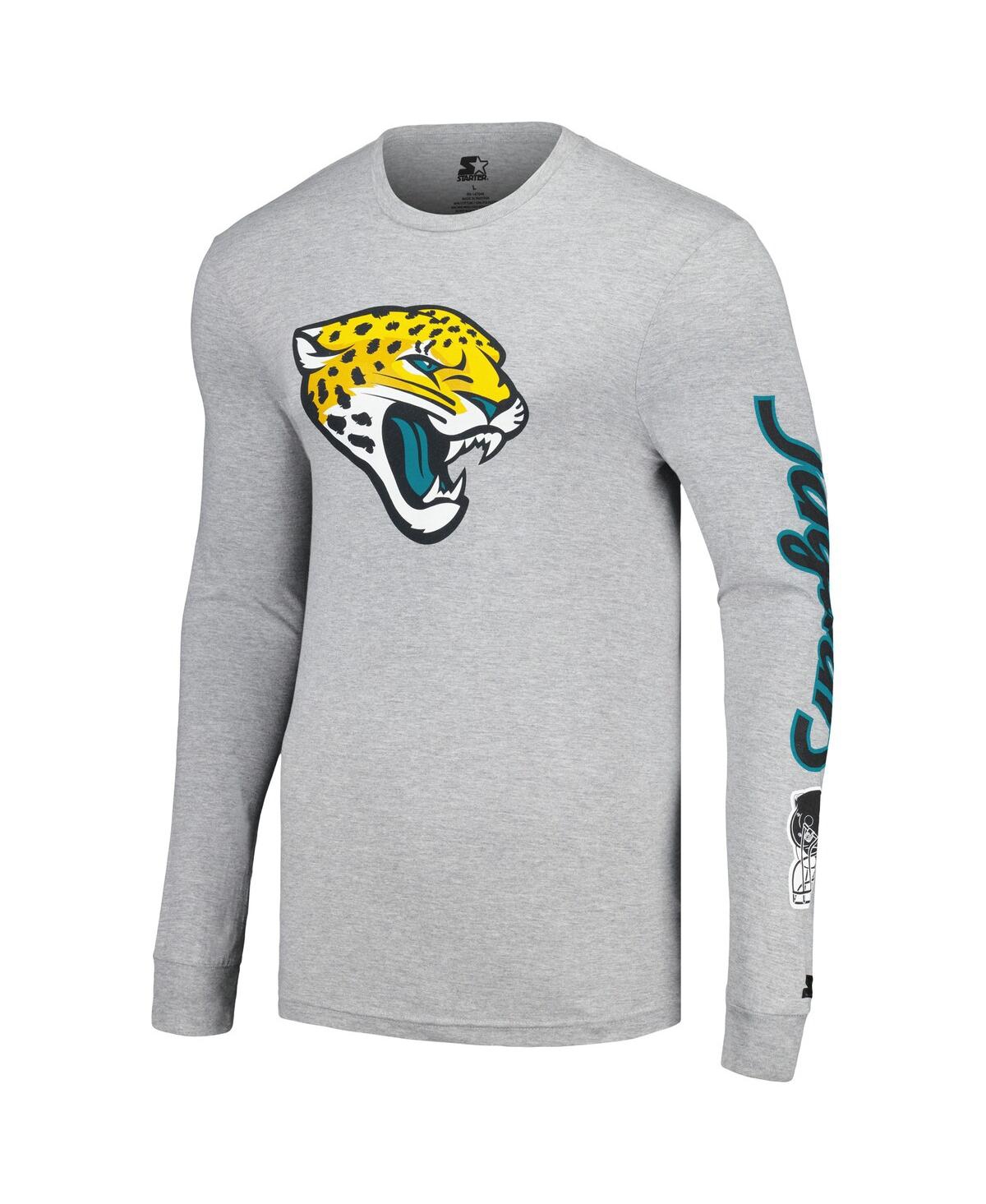 Starter Heather Gray Jacksonville Jaguars Halftime Long Sleeve T-shirt In Heather Gray