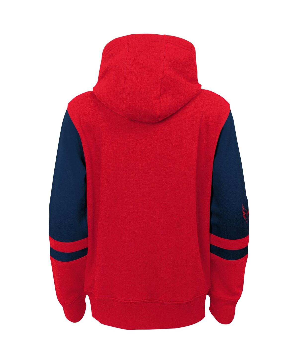 Outerstuff Youth Red Washington Capitals Face Off Color Block Full-zip Hoodie In Red