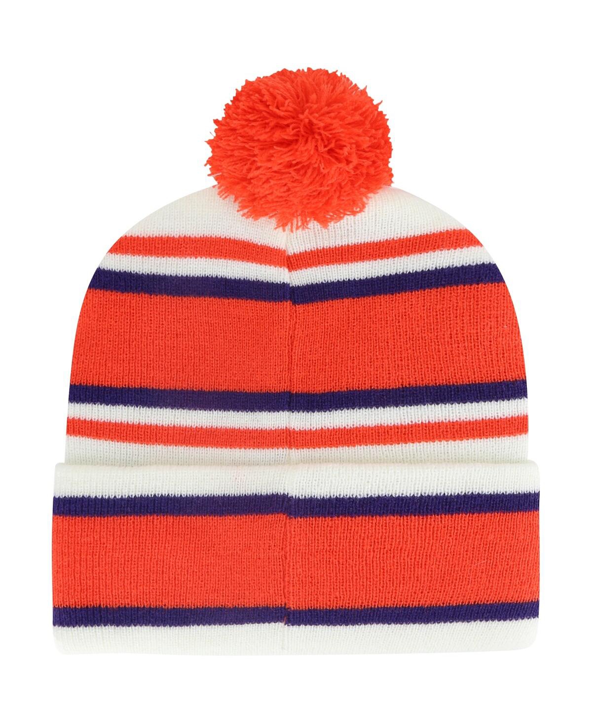 Shop 47 Brand Youth Boys ' White Clemson Tigers Stripling Cuffed Knit Hat With Pom