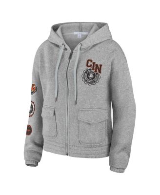 Women's Heather Gray Cincinnati Bengals Full-Zip Hoodie