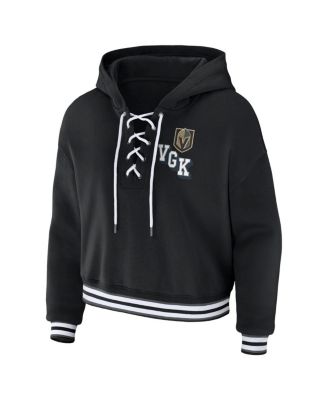 Women's Black Vegas Golden Knights Lace-Up Pullover Hoodie