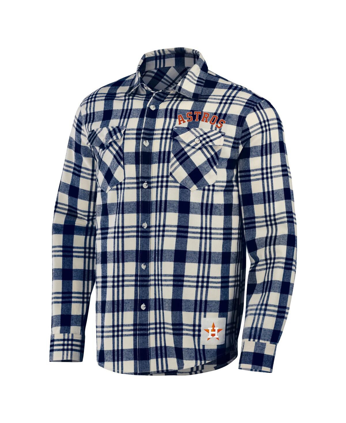Shop Fanatics Men's Darius Rucker Collection By  Navy Houston Astros Plaid Flannel Button-up Shirt