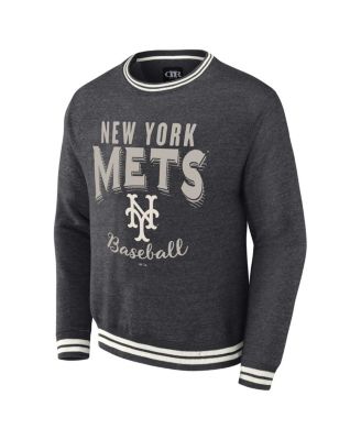 Men's Darius Rucker Collection by Heather Charcoal Distressed New York Mets Vintage-Like Pullover Sweatshirt