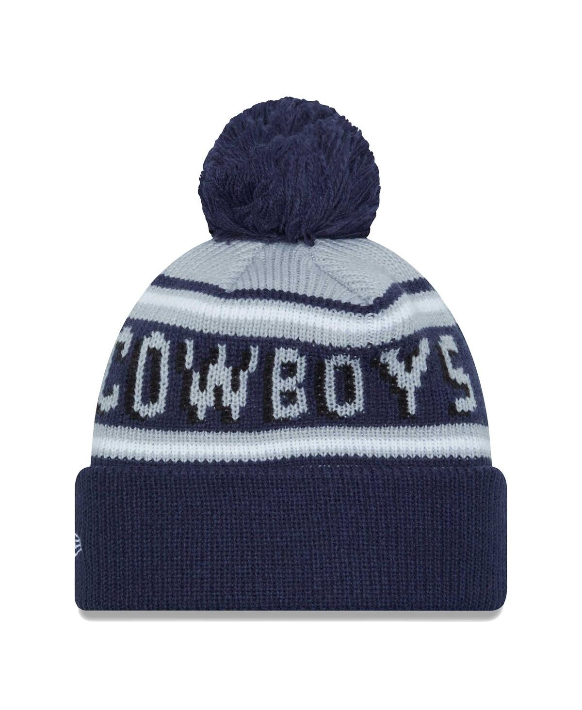 New Era Youth Boys  Gray, Navy Distressed Dallas Cowboys Gridiron Classics Main Cuffed Knit Hat With In Gray,navy