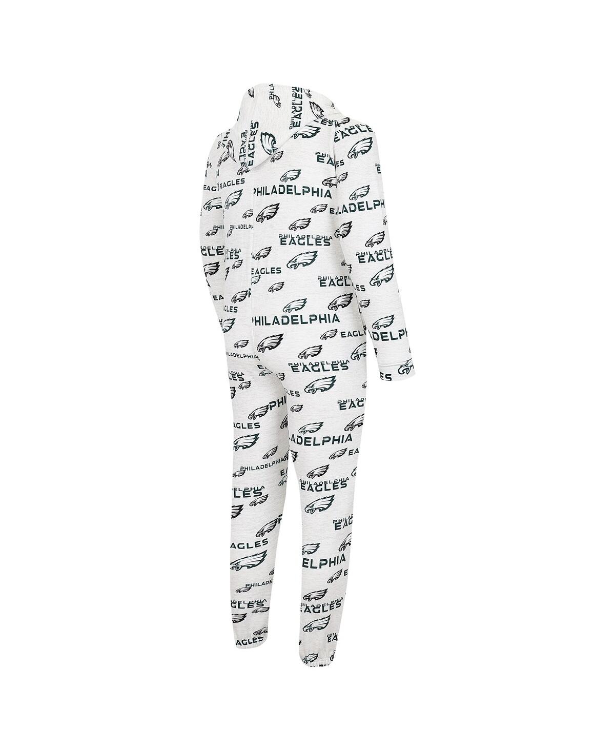 Shop Concepts Sport Men's  White Philadelphia Eagles Allover Print Docket Union Full-zip Hooded Pajama Sui