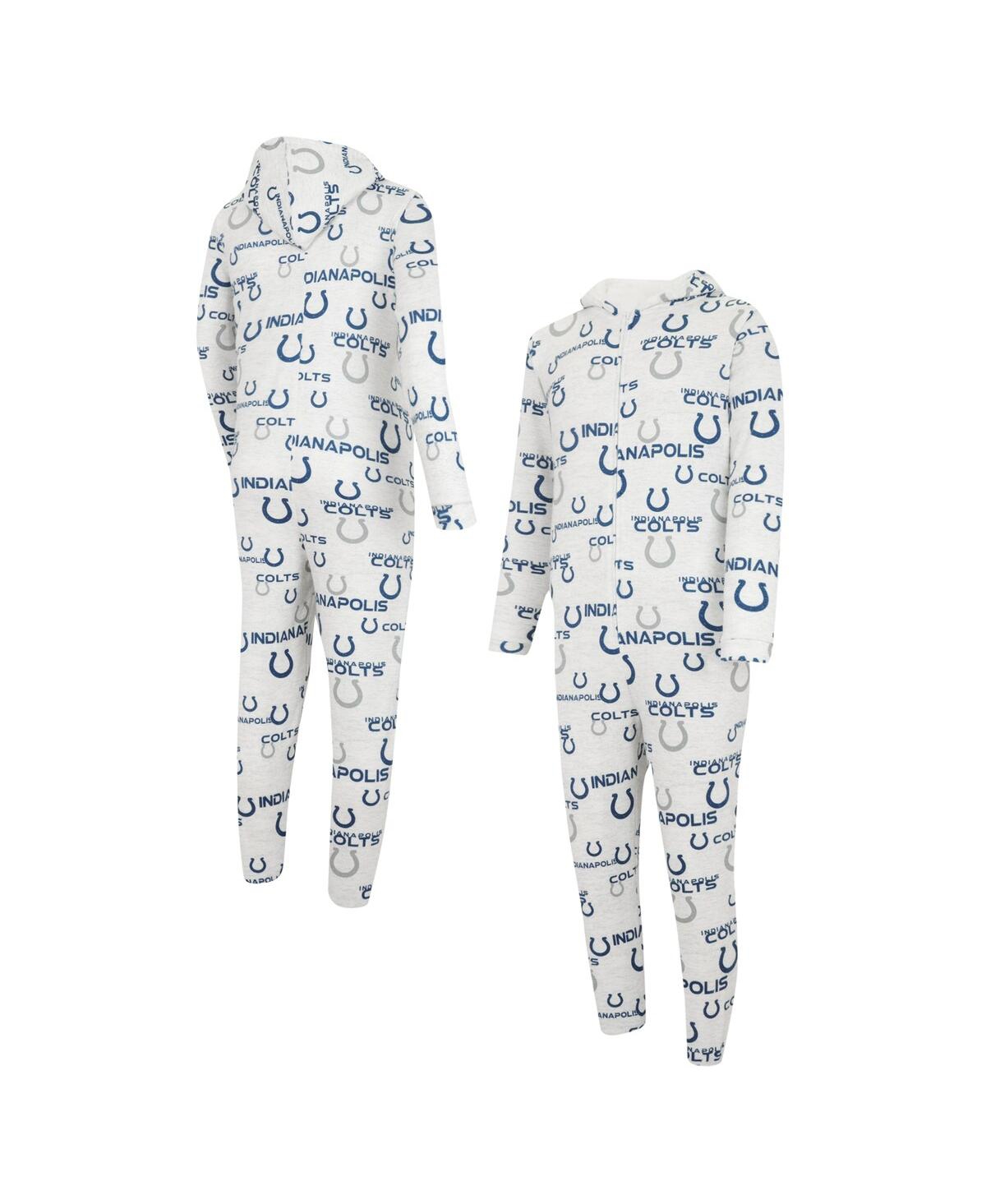 Shop Concepts Sport Men's  White Indianapolis Colts Allover Print Docket Union Full-zip Hooded Pajama Suit