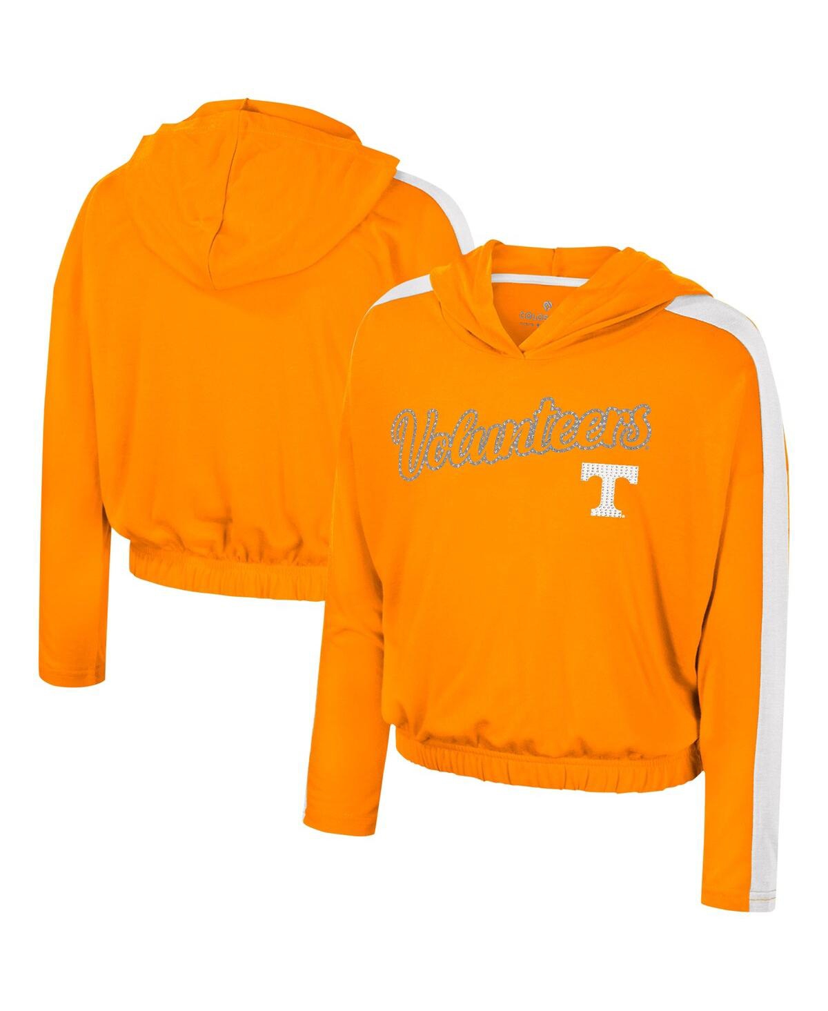 Colosseum Kids' Big Girls  Tennessee Orange Tennessee Volunteers Illumination Long Sleeve Hoodie T-shirt