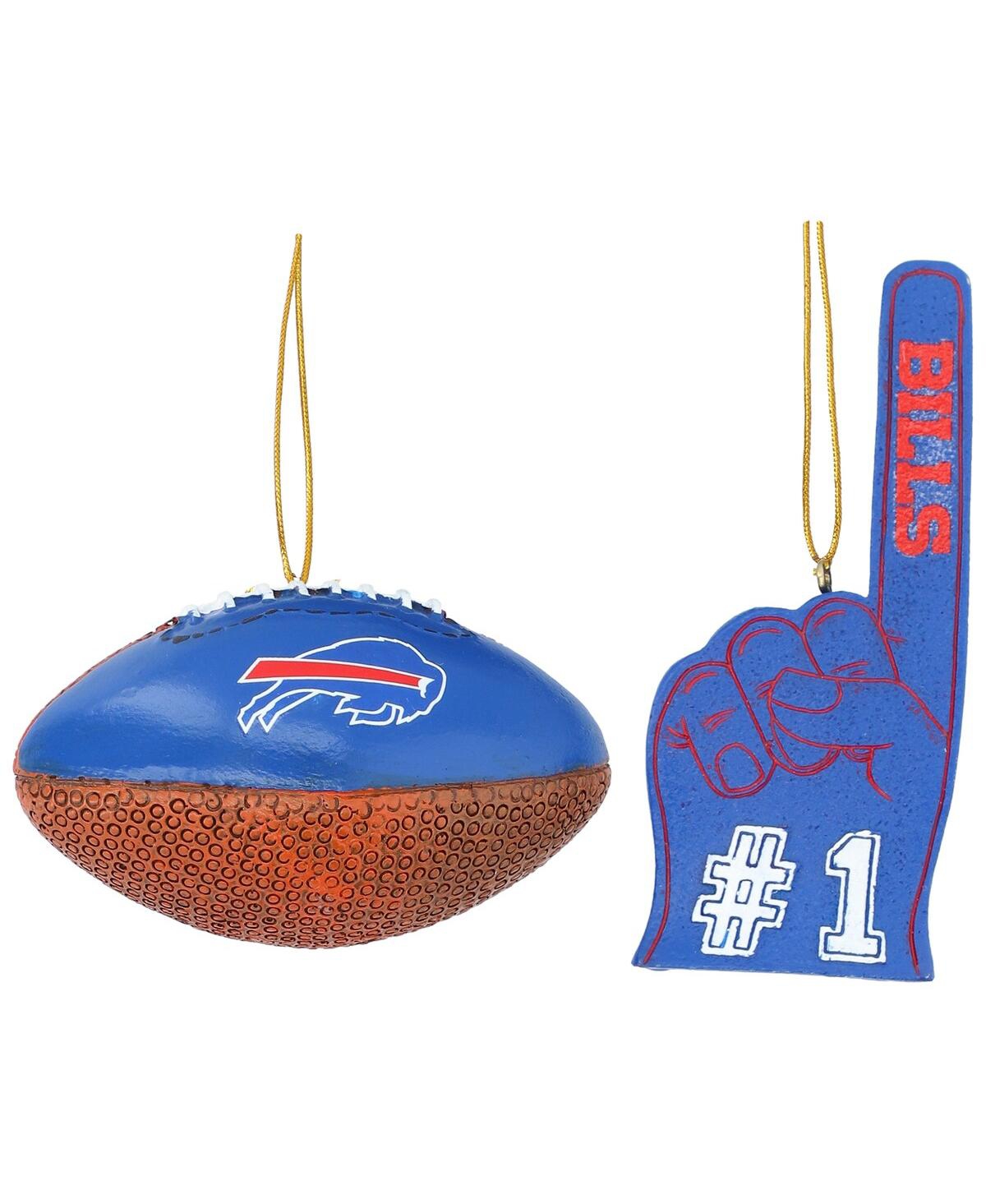 Memory Company The  Buffalo Bills Football And Foam Finger Ornament Two-pack In Blue