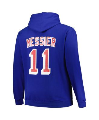 Men's Mark Messier Blue New York Rangers Big and Tall Name and Number Pullover Hoodie